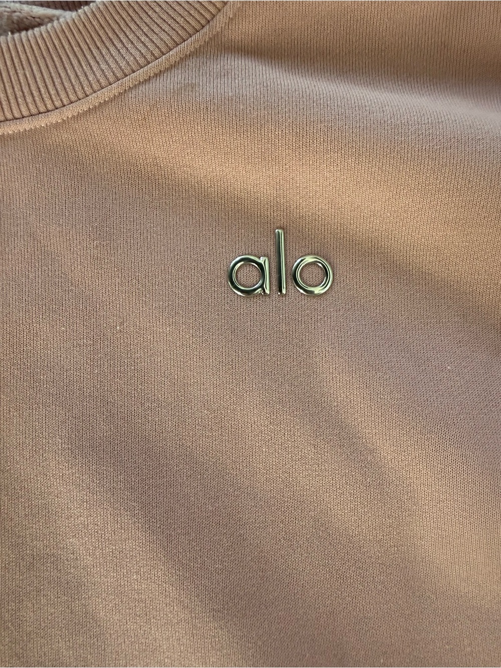 ALO Yoga Women's Sweatshirt/ sweatpants set in Dusty Mauve with Metal Logo